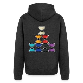 Geschickter Diabolo Zirkusjongleur - Unisex Premium Bio Zip Hoodie - Anthrazit meliert - Hinten - Nico (187cm)