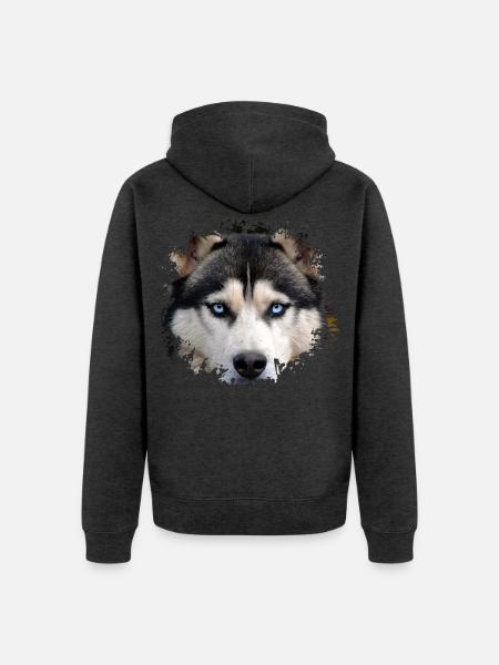 Husky - Unisex Premium Bio Zip Hoodie - Anthrazit meliert