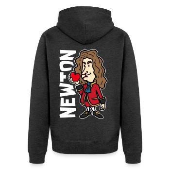 Kluger Newton Gravitationsgesetz - Unisex Premium Bio Zip Hoodie - Anthrazit meliert - Hinten - Nico (187cm)