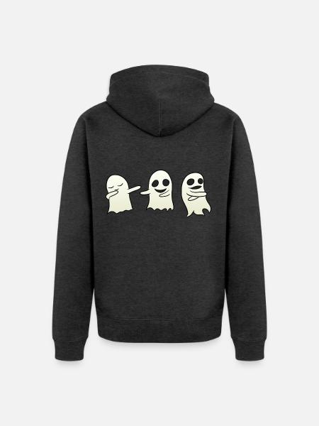 Dancing Ghost - Unisex Premium Bio Zip Hoodie - Anthrazit meliert