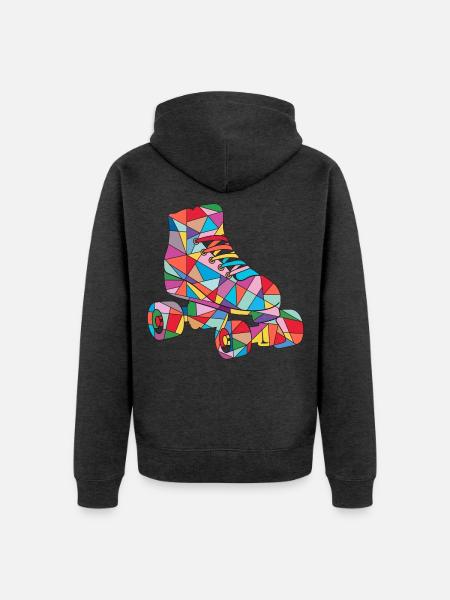 Rollschuh Mädchen Roller Skating Kinder Rollschuhe - Unisex Premium Bio Zip Hoodie - Anthrazit meliert