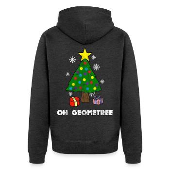 Oh Geometry Math Teacher Mathematics Christmas - Unisex Premium Bio Zip Hoodie - Anthrazit meliert - Hinten - Nico (187cm)