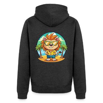 Lunettes de soleil de plage d’été Lion Funny Cartoon - Veste à capuche bio Premium Unisexe - anthracite chiné - Dos - Nico (187cm)