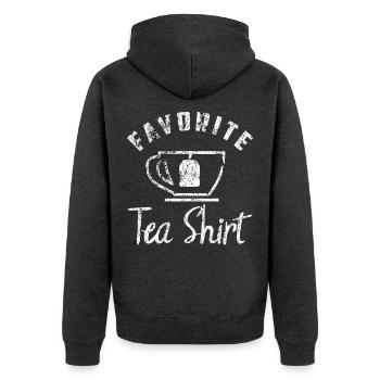 Tee - Unisex Premium Bio Zip Hoodie - Anthrazit meliert - Hinten - Nico (187cm)