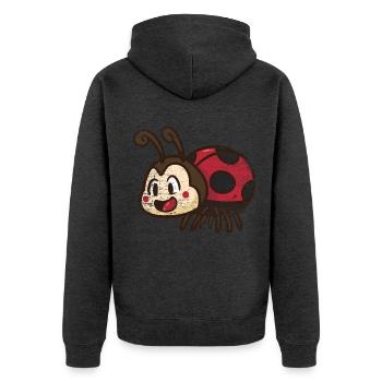 Funkelnder Marienkäfer Glücksbringer - Unisex Premium Bio Zip Hoodie - Anthrazit meliert - Hinten - Nico (187cm)