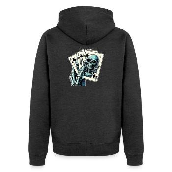 Jeu de cartes Alien - Veste à capuche bio Premium Unisexe - anthracite chiné - Dos - Nico (187cm)