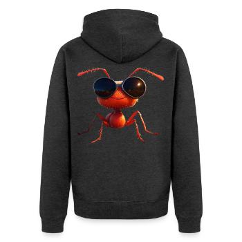 fourmi fourmi de forêt fourmi de feu insecte fourmis mignonnes - Veste à capuche bio Premium Unisexe - anthracite chiné - Dos - Nico (187cm)