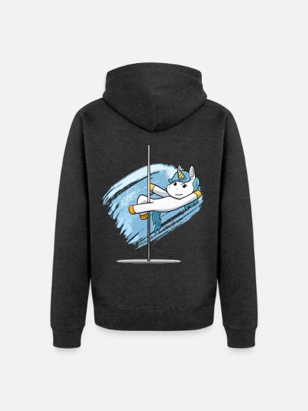 Einhorn Poledancing Pole Dancing Dancer - Unisex Premium Bio Zip Hoodie - Anthrazit meliert