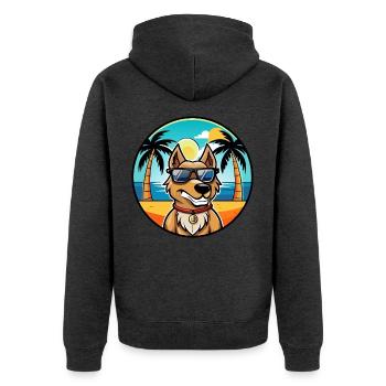 Magyar Agar Race Chien Dessin Animé Lunettes De Soleil Plage - Veste à capuche bio Premium Unisexe - anthracite chiné - Dos - Nico (187cm)