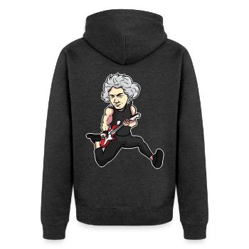 Genialer Beethoven Klavierabend - Unisex Premium Bio Zip Hoodie - Anthrazit meliert - Hinten - Nico (187cm)