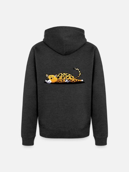 Leopard - Unisex Premium Bio Zip Hoodie - Anthrazit meliert