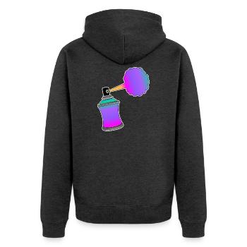 Spraydose Graffiti - Unisex Premium Bio Zip Hoodie - Anthrazit meliert - Hinten - Nico (187cm)