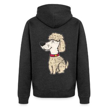 Disziplinierter Obedience Wettkampf - Unisex Premium Bio Zip Hoodie - Anthrazit meliert - Hinten - Nico (187cm)