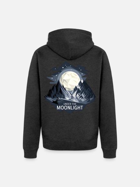 Under The Moonlight - Unisex Premium Organic Zip Hoodie - heather anthracite