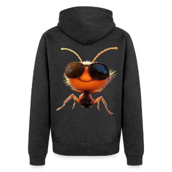 fourmi fourmi de forêt fourmi de feu insecte fourmis mignonnes - Veste à capuche bio Premium Unisexe - anthracite chiné - Dos - Nico (187cm)