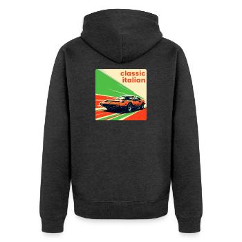 Classic Italian Sportscar - Unisex Premium Organic Zip Hoodie - heather anthracite - Back - Nico (187cm)