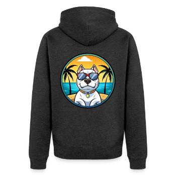 Dogue Argentino Chien Race Dessin Animé Lunettes De Soleil Plage - Veste à capuche bio Premium Unisexe - anthracite chiné - Dos - Nico (187cm)
