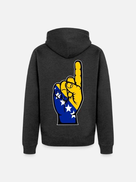 Bosnien Flagge Nummer 1 - Unisex Premium Bio Zip Hoodie - Anthrazit meliert