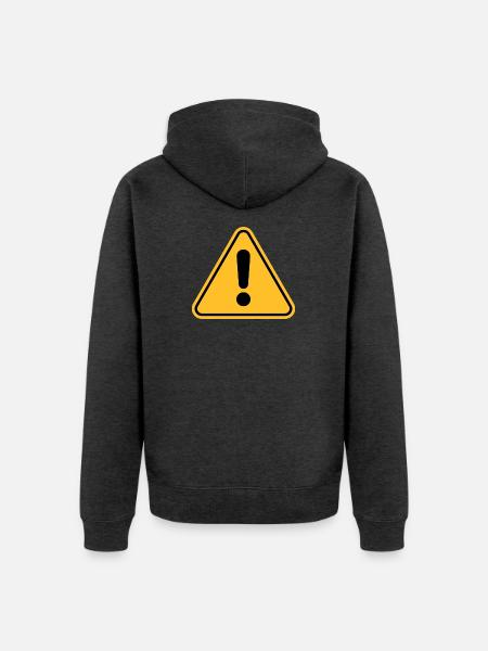 Warning sign / Exclamation point - Unisex Premium Organic Zip Hoodie - heather anthracite