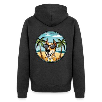 Transsilvanischer Windhund Rasse Cartoon Sonnenbrille - Unisex Premium Bio Zip Hoodie - Anthrazit meliert - Hinten - Nico (187cm)