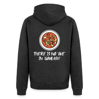 Feuriger Rindfleischgulasch Ungarn - Unisex Premium Bio Zip Hoodie - Anthrazit meliert - Hinten - Nico (187cm)