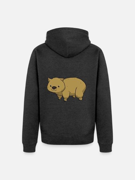 Wombat - Unisex Premium Bio Zip Hoodie - Anthrazit meliert