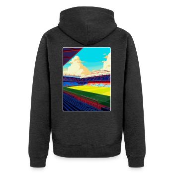 Affiche de voyage souvenir du stade de Selhurst Park WPA - Veste à capuche bio Premium Unisexe - anthracite chiné - Dos - Nico (187cm)