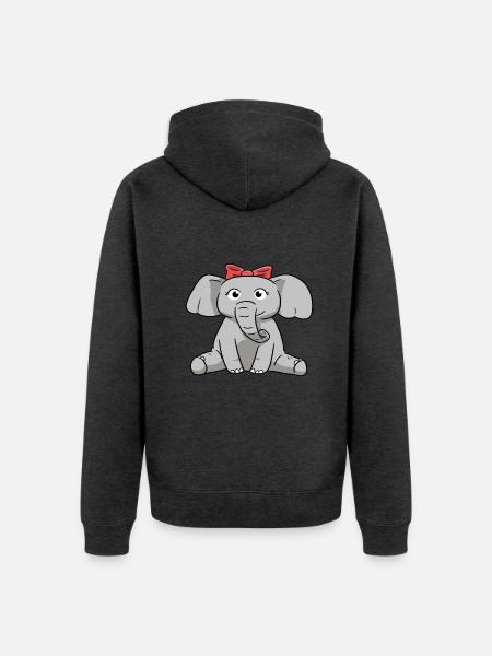 Elefant Elephant - Unisex Premium Bio Zip Hoodie - Anthrazit meliert