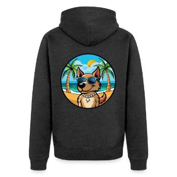 Magyar Agar Chien Race Dessin Animé Lunettes de soleil Plage - Veste à capuche bio Premium Unisexe - anthracite chiné - Dos - Nico (187cm)