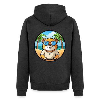 Cochon d’Inde Drôle Dessin Animé Plage Été Lunettes de soleil - Veste à capuche bio Premium Unisexe - anthracite chiné - Dos - Nico (187cm)