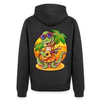 Drôle Serpent Dessin Animé Plage D’été Lunettes De Soleil Guitare - Veste à capuche bio Premium Unisexe - anthracite chiné - Dos - Nico (187cm)
