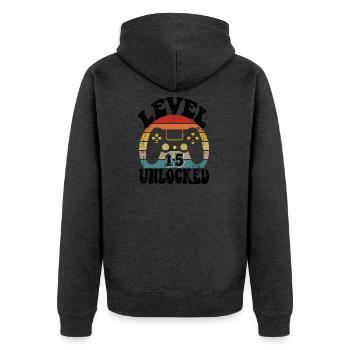 15 Birthday gift Funny 15th birthday Present - Unisex Premium Bio Zip Hoodie - Anthrazit meliert - Hinten - Nico (187cm)