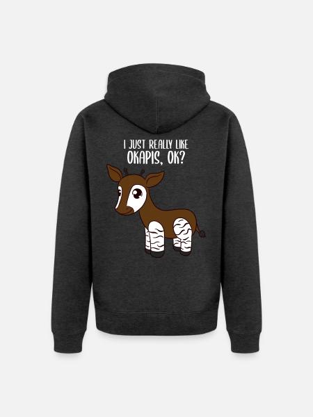 Okapi - Unisex Premium Bio Zip Hoodie - Anthrazit meliert