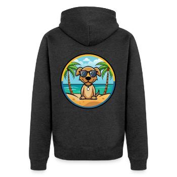 Pointer Dog Breed Cartoon Sunglasses Beach - Unisex Premium Organic Zip Hoodie - heather anthracite - Back - Nico (187cm)
