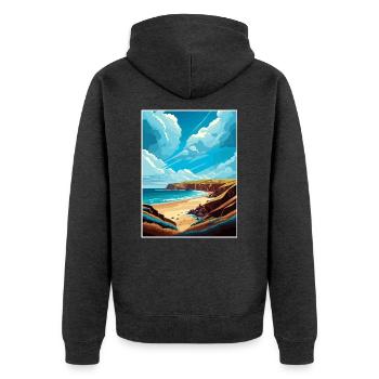 Point Reyes National Seashore California Souvenir - Unisex Premium Bio Zip Hoodie - Anthrazit meliert - Hinten - Nico (187cm)