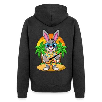 Lunettes de soleil de plage d’été de dessin animé de lapin drôle - Veste à capuche bio Premium Unisexe - anthracite chiné - Dos - Nico (187cm)