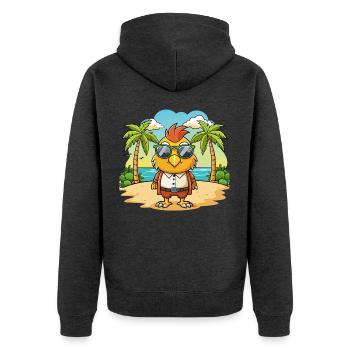 Hawk Lustige Cartoon Sommer Strand Sonnenbrille - Unisex Premium Bio Zip Hoodie - Anthrazit meliert - Hinten - Nico (187cm)