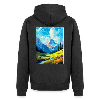 Berge Polen Vintage Reise Poster WPA - Unisex Premium Bio Zip Hoodie - Anthrazit meliert - Hinten - Nico (187cm)