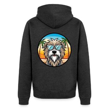 Lunettes de soleil Bergamasco Shepherd Dog Breed Cartoon - Veste à capuche bio Premium Unisexe - anthracite chiné - Dos - Nico (187cm)
