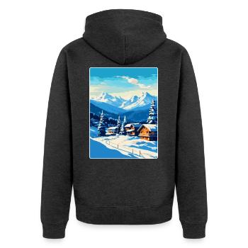Kitzbühel Autriche Affiche de voyage vintage souvenir - Veste à capuche bio Premium Unisexe - anthracite chiné - Dos - Nico (187cm)