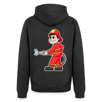 Sapeur pompier - Veste à capuche bio Premium Unisexe - anthracite chiné - Dos - Nico (187cm)