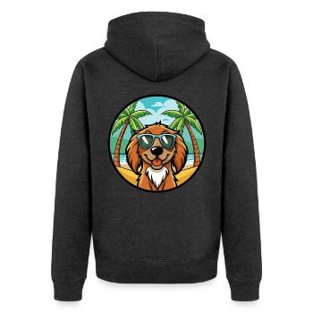 Boykin Spaniel Chien Race Dessin Animé Lunettes De Soleil Plage - Veste à capuche bio Premium Unisexe - anthracite chiné - Dos - Nico (187cm)
