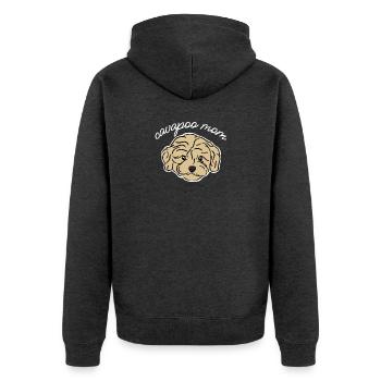 cavapoo mom - Unisex Premium Bio Zip Hoodie - Anthrazit meliert - Hinten - Nico (187cm)