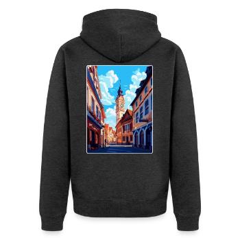 Weimar Germany Vintage Travel Poster Souvenir WPA - Unisex Premium Organic Zip Hoodie - heather anthracite - Back - Nico (187cm)