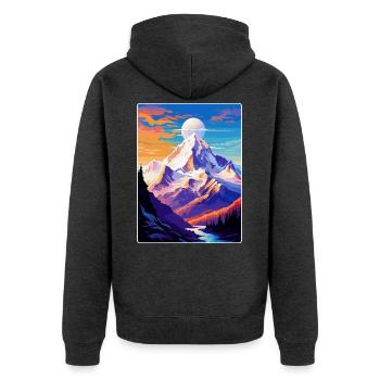 Mont Blanc Mountain Europe Vintage Poster de voyage - Veste à capuche bio Premium Unisexe - anthracite chiné - Dos - Nico (187cm)