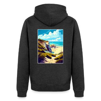 Crystal Cove California Vintage Reiseposter WPA - Unisex Premium Bio Zip Hoodie - Anthrazit meliert - Hinten - Nico (187cm)