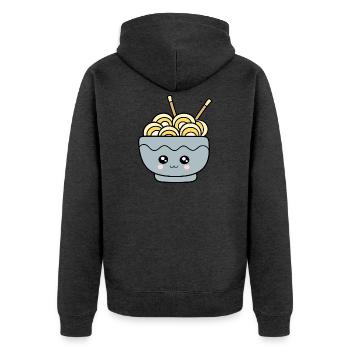 Ramen Noodles Japan Cuisine - Unisex Premium Organic Zip Hoodie - heather anthracite - Back - Nico (187cm)