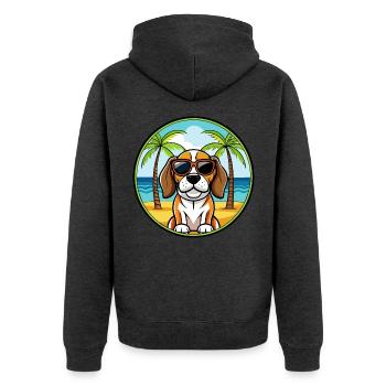 Beagle Harrier Hunderasse Cartoon Sonnenbrille Strand - Unisex Premium Bio Zip Hoodie - Anthrazit meliert - Hinten - Nico (187cm)