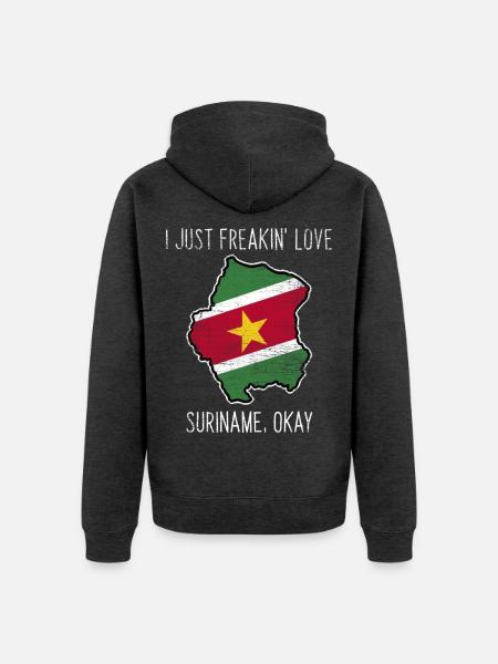 Herzlicher Surinamer Paramaribo - Unisex Premium Bio Zip Hoodie - Anthrazit meliert