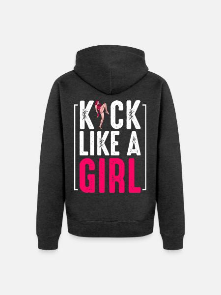 Kickboxing - Unisex Premium Bio Zip Hoodie - Anthrazit meliert
